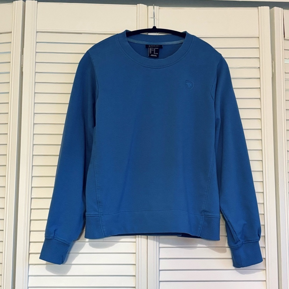 Ariat Blue Pullover Crewneck Sweatshirt Organic Cotton Size Medium M